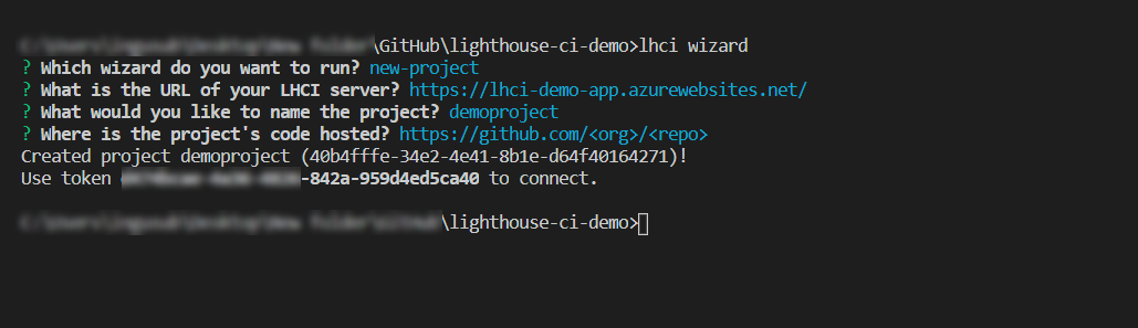 Lighthouse CI Wizard Screenshot